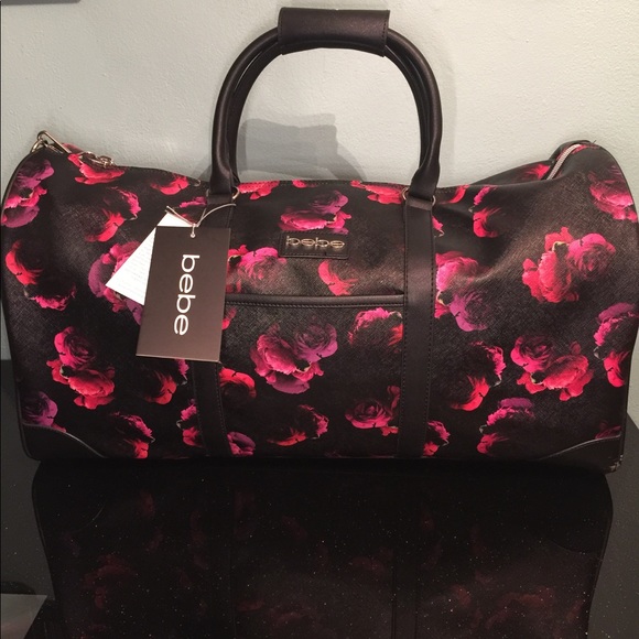 bebe black duffle bag